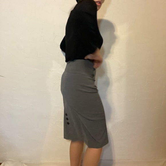 Grey Pinup Inspired Retro Pencil Skirt - Picture 4 of 6
